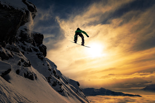 Sunset Snowboarding - Poster / Art Print