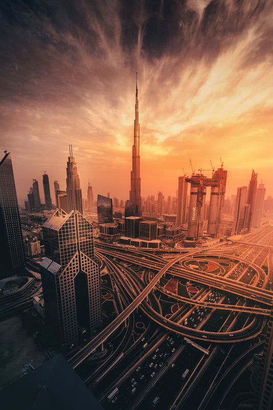 Dubai's Fiery sunset - Poster / Art Print