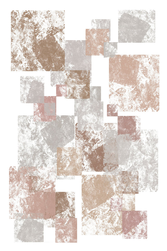 Abstract Brown Cubes - Poster / Art Print