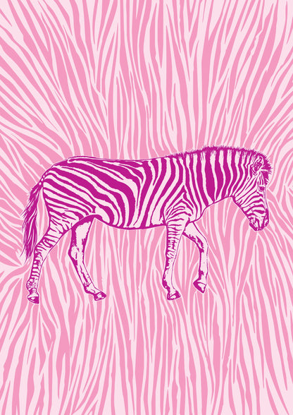 African Zebra striking camouflage - Poster / Art Print