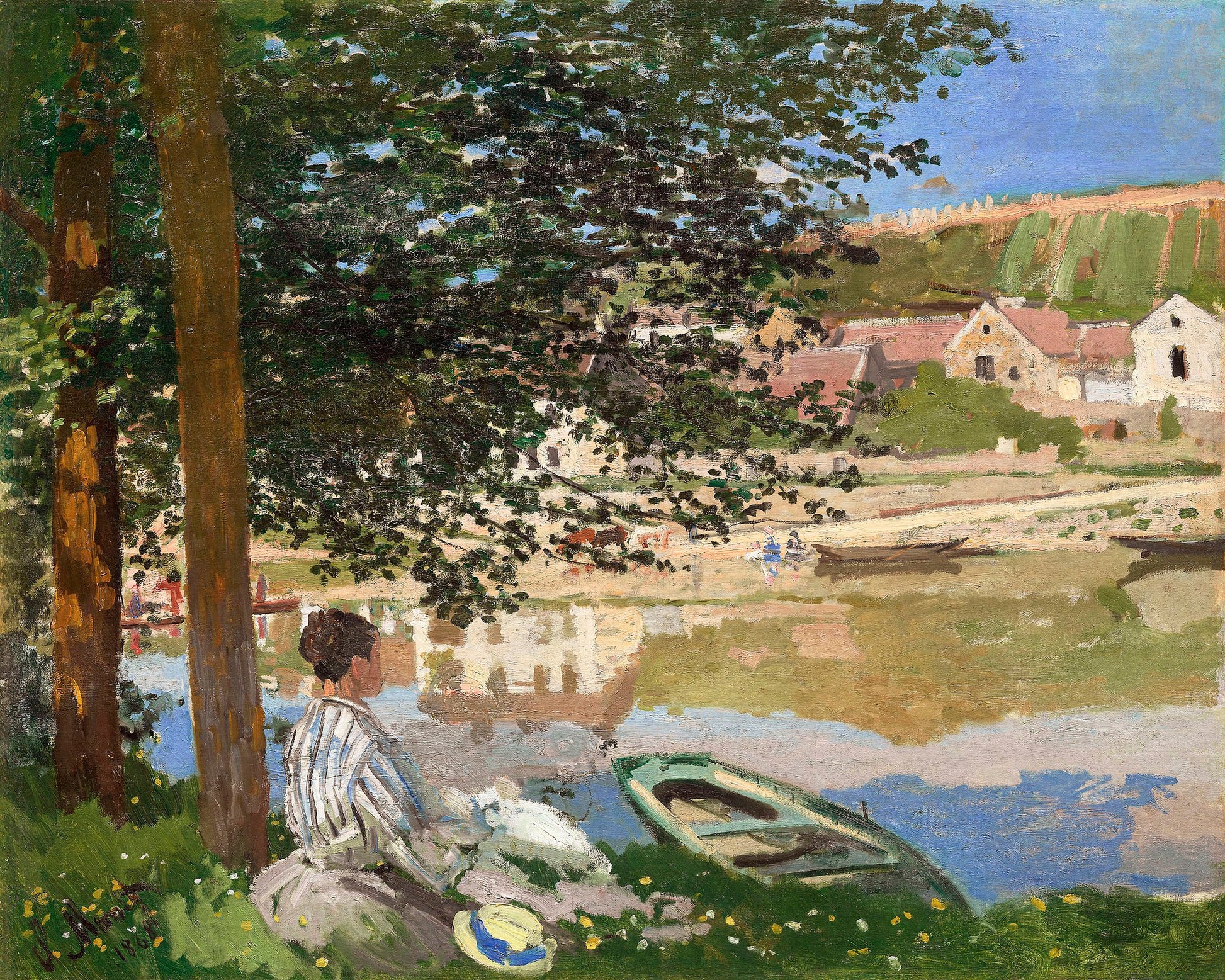 On the Bank of the Seine, Bennecourt (1868) By Claude Monet - Poster / Art Print