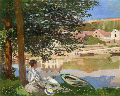 On the Bank of the Seine, Bennecourt (1868) By Claude Monet - Poster / Art Print