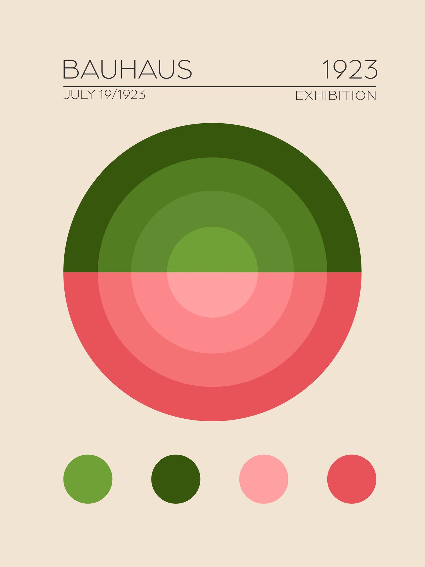 Bauhaus Yesil Daire - Poster / Art Print