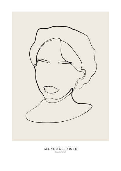 Modern female line art - Poster / Art Print