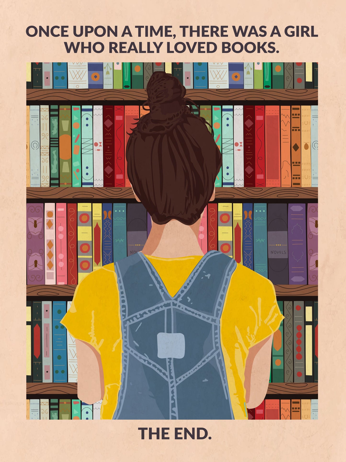 Book Girl (brunette) - Poster / Art Print