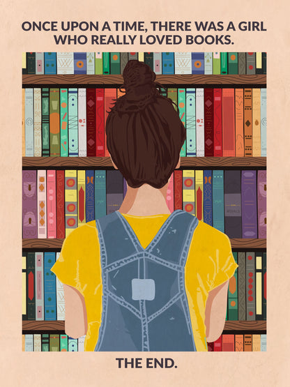 Book Girl (brunette) - Poster / Art Print