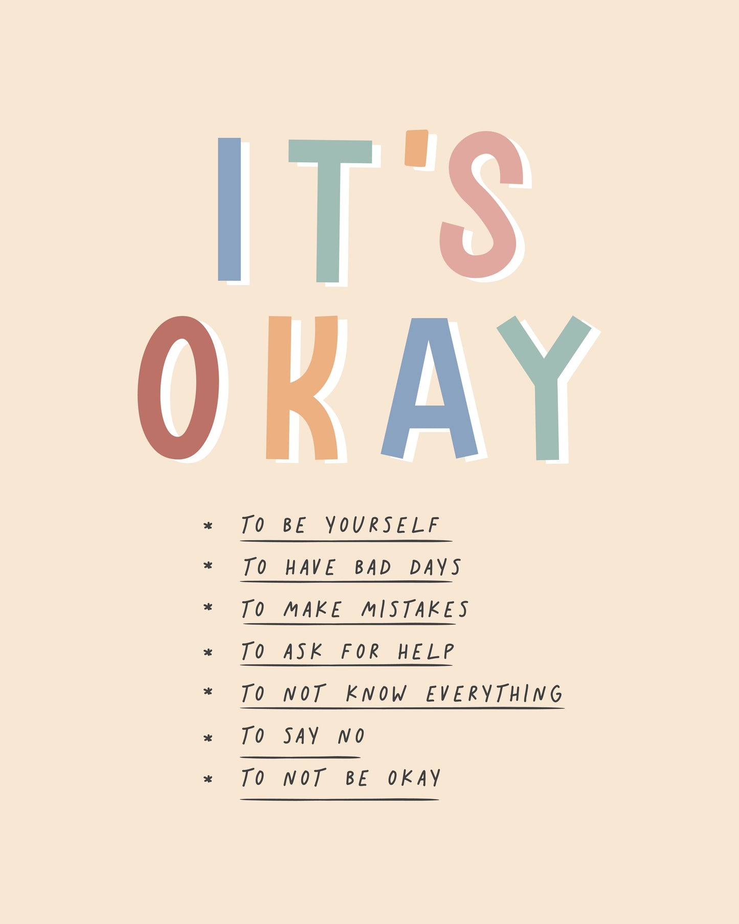 Its Okay - Poster / Art Print