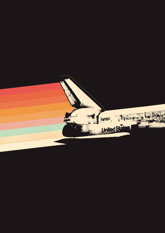 Space Ship Rainbow - Poster / Art Print