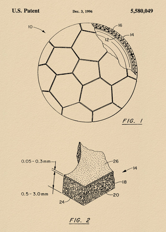 Soccer Ball Patent 1996 - Poster / Art Print