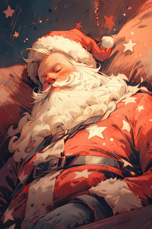 Sleeping Santa - Poster / Art Print