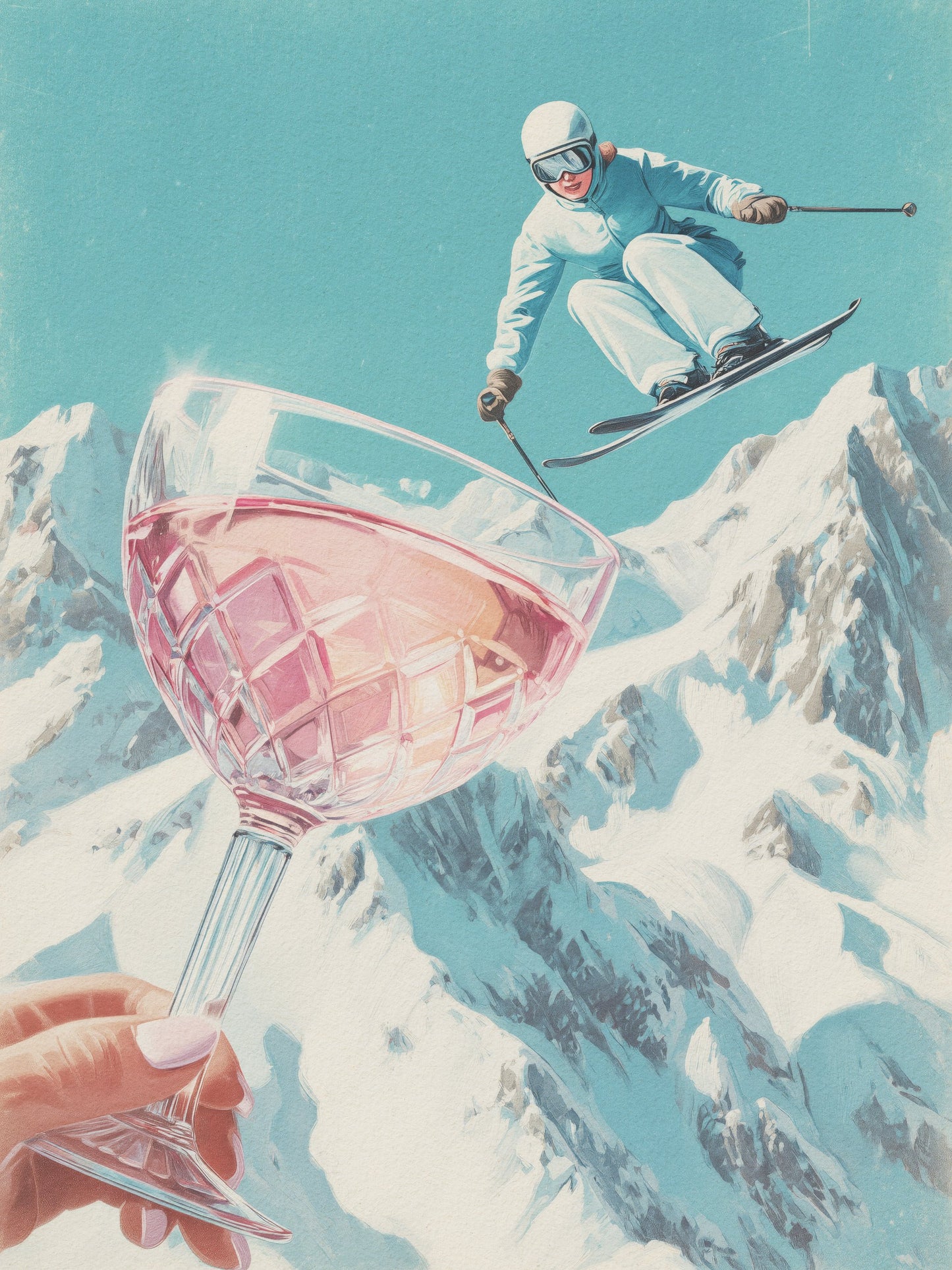 Sip and Ski - Poster / Art Print