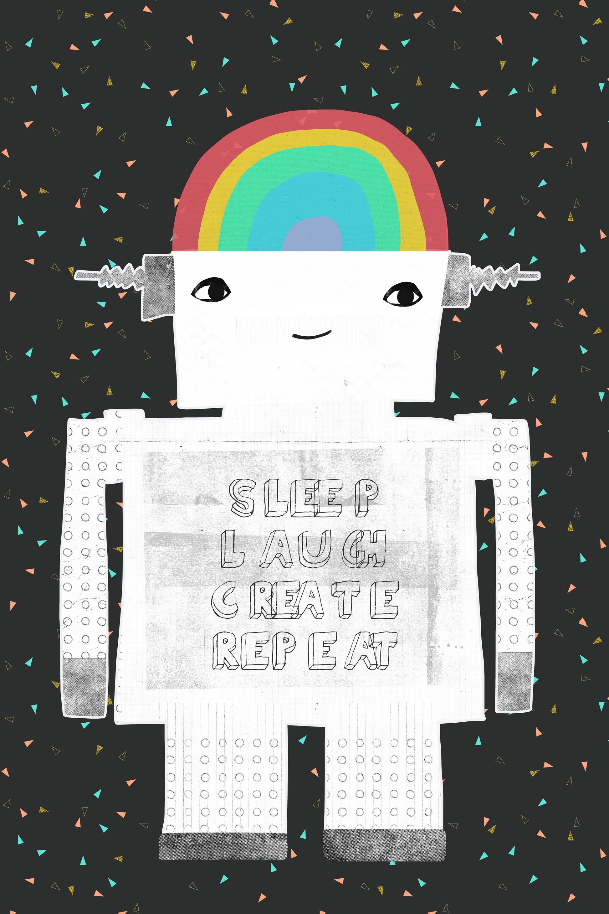 Sleep Laugh Create Repeat - Poster / Art Print
