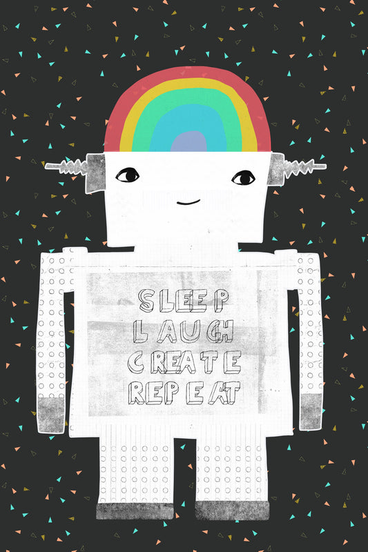 Sleep Laugh Create Repeat - Poster / Art Print