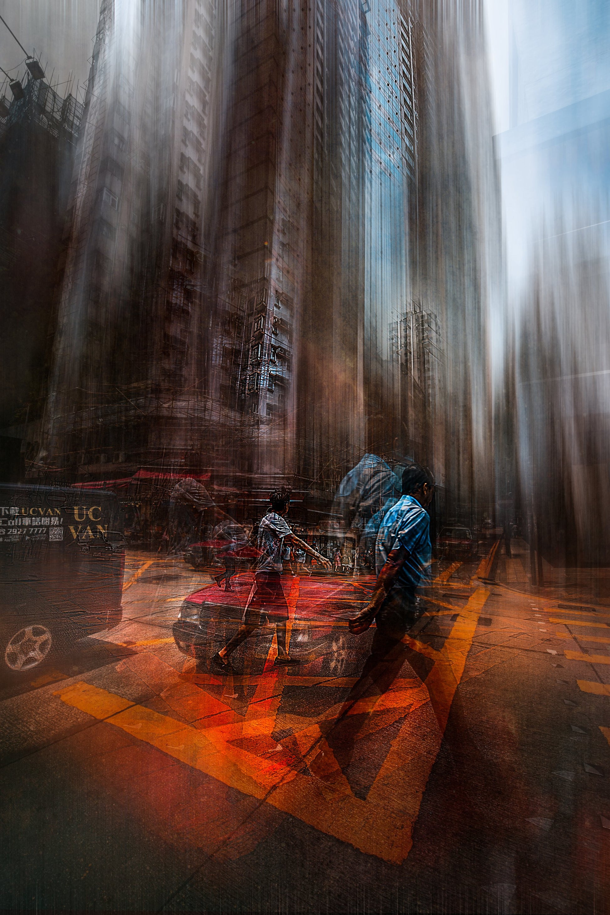 chaos in the streets of HK - Poster / Art Print