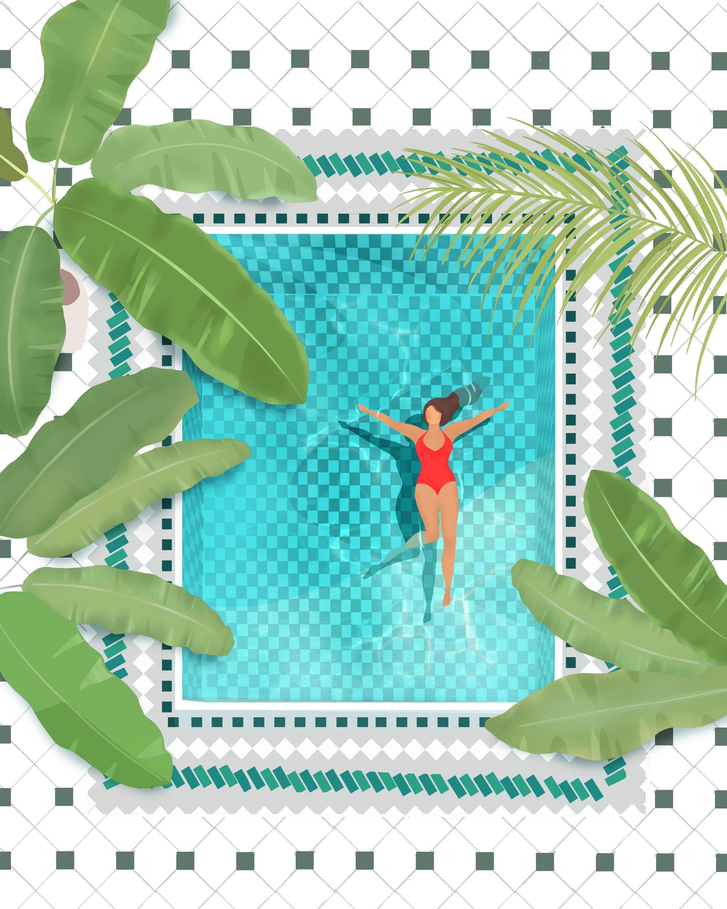 Riad Pool - Poster / Art Print