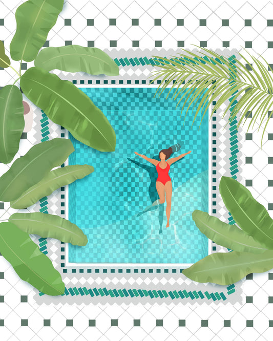 Riad Pool - Poster / Art Print
