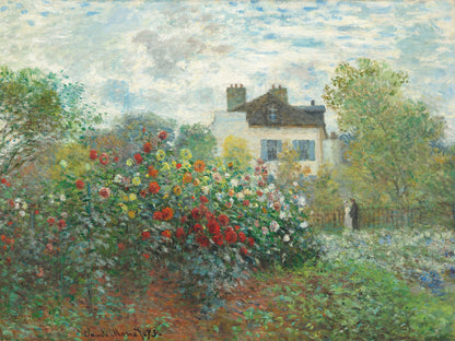 The Artist's Garden In Argenteuil, a Corner of the Garden With Dahlias (1873) - Poster / Art Print