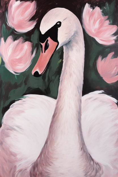 Swan In The Pond - Poster / Art Print
