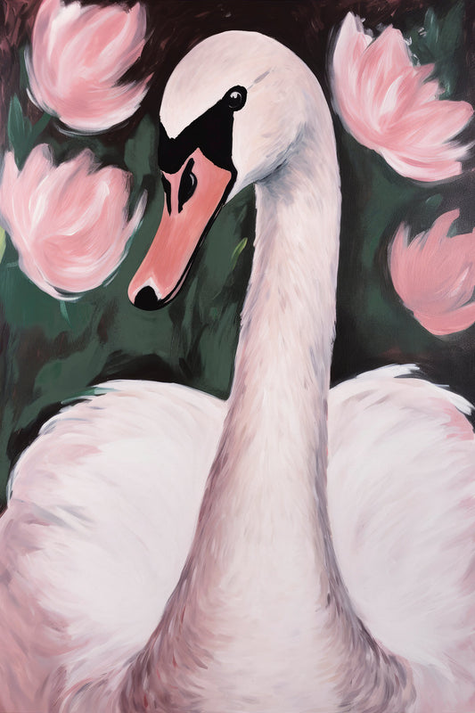 Swan In The Pond - Poster / Art Print
