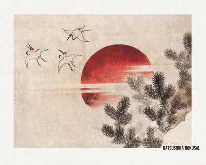 Birds and Sunset, From Album of Sketches (1814) - Poster / Art Print