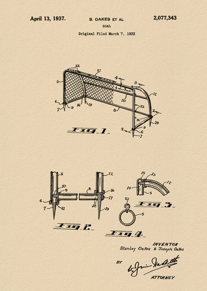 Goal Patent 1933 - Poster / Art Print