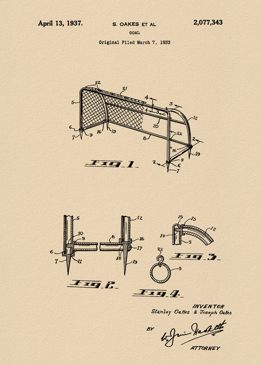Goal Patent 1933 - Poster / Art Print