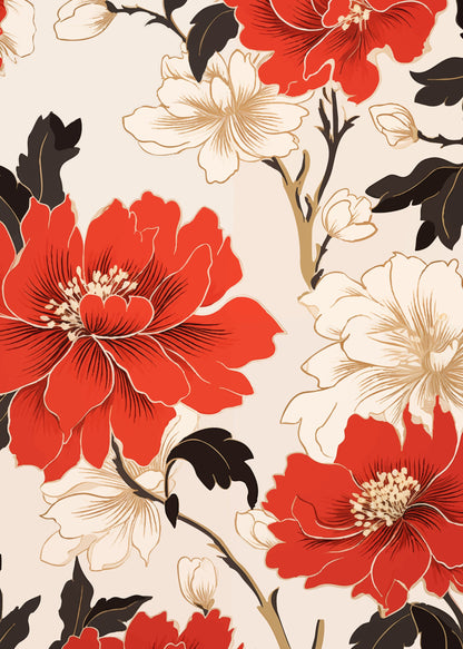 Red And White Flowers - Poster / Art Print