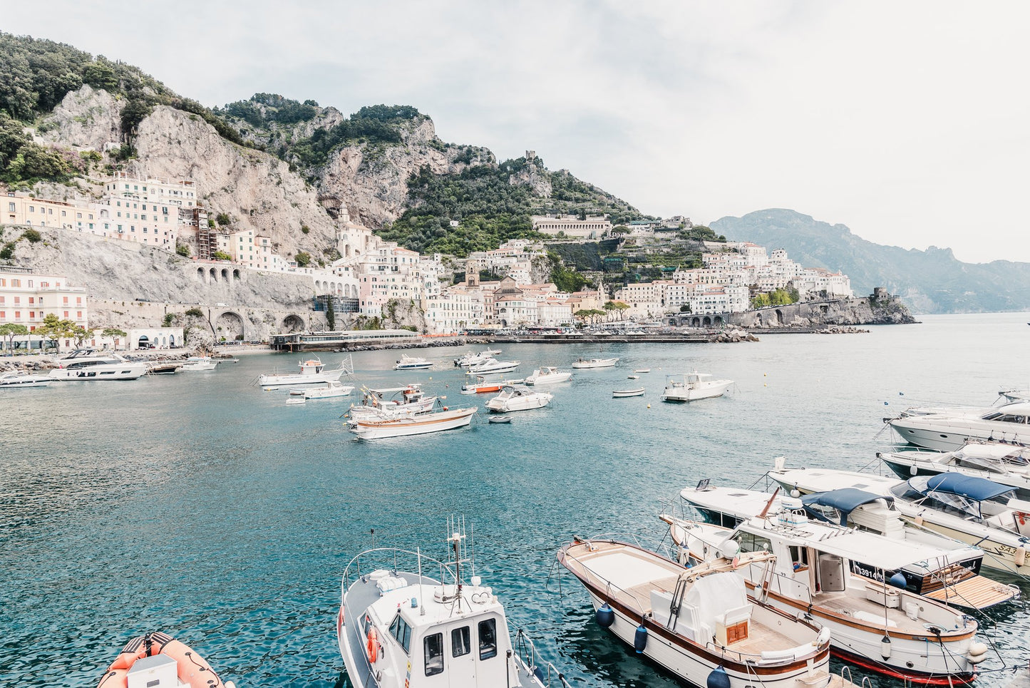 Amalfi coast with boats #2 - Poster / Art Print