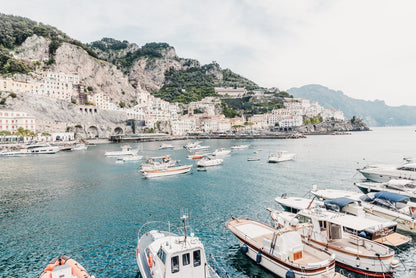 Amalfi coast with boats #2 - Poster / Art Print
