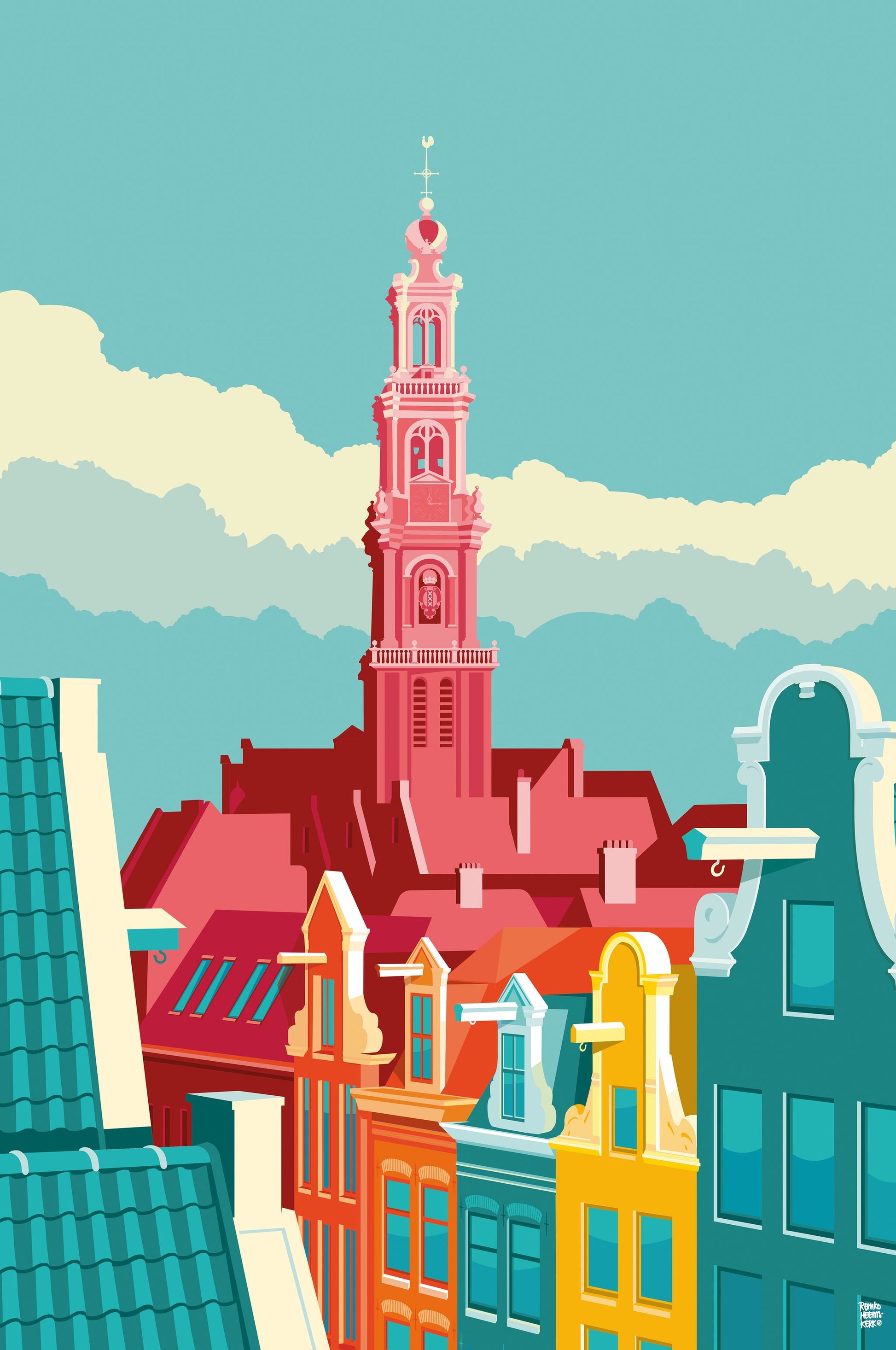 Amsterdam Westerkerk Jordaan - Poster / Art Print