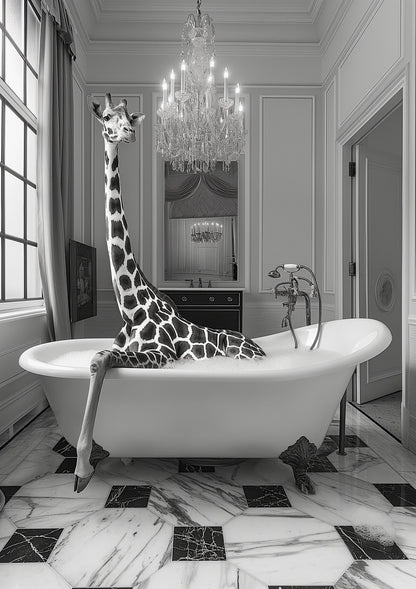 Giraffe Glam Soak - Poster / Art Print