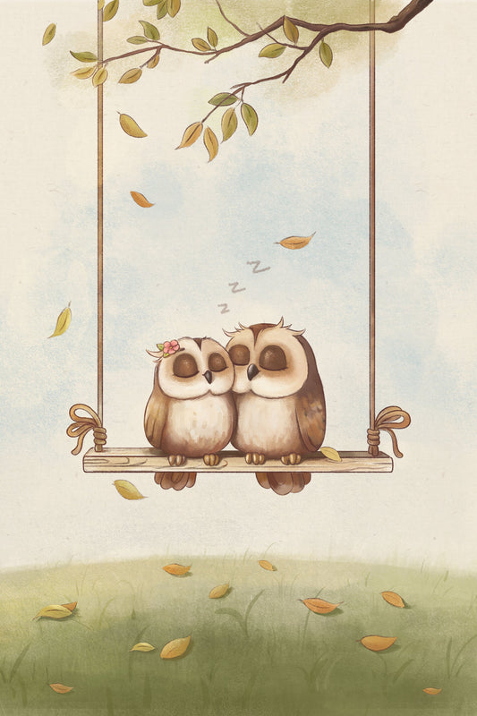Owls in love - Poster / Art Print