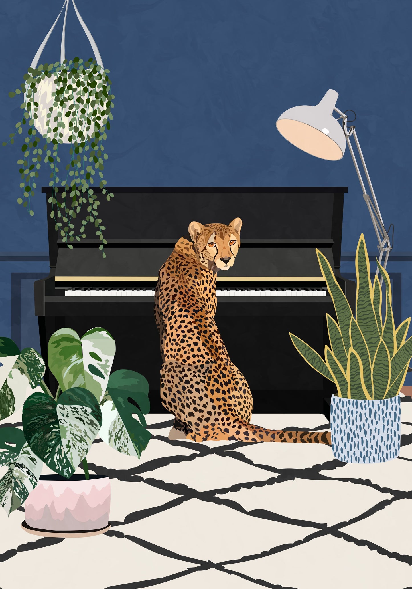 Cheetah playing piano - Poster / Art Print
