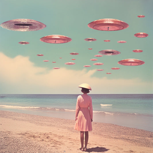 Space Beach Collage Art - Poster / Art Print