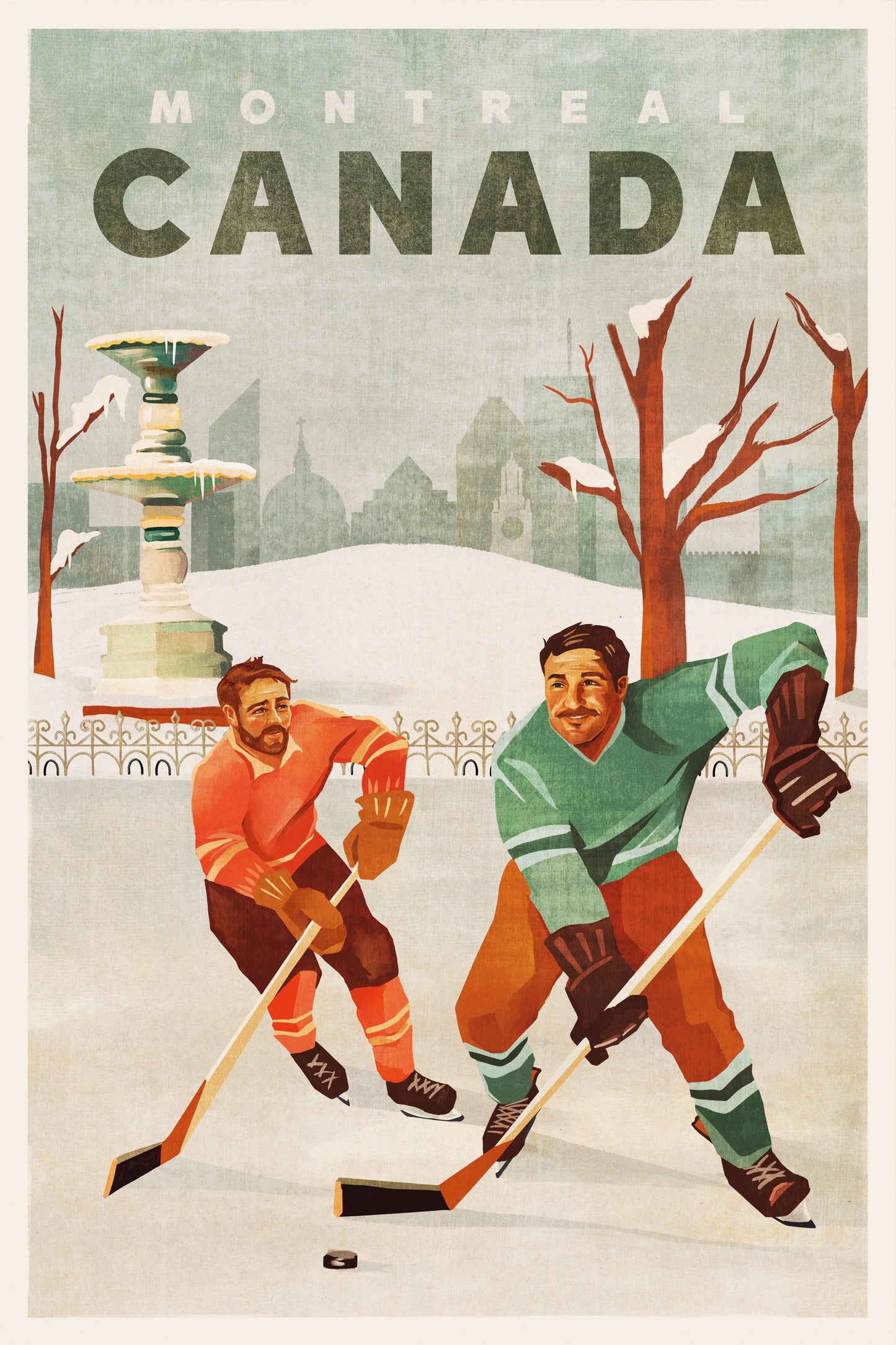 Montreal Canada Pond Hockey Guys - Poster / Art Print