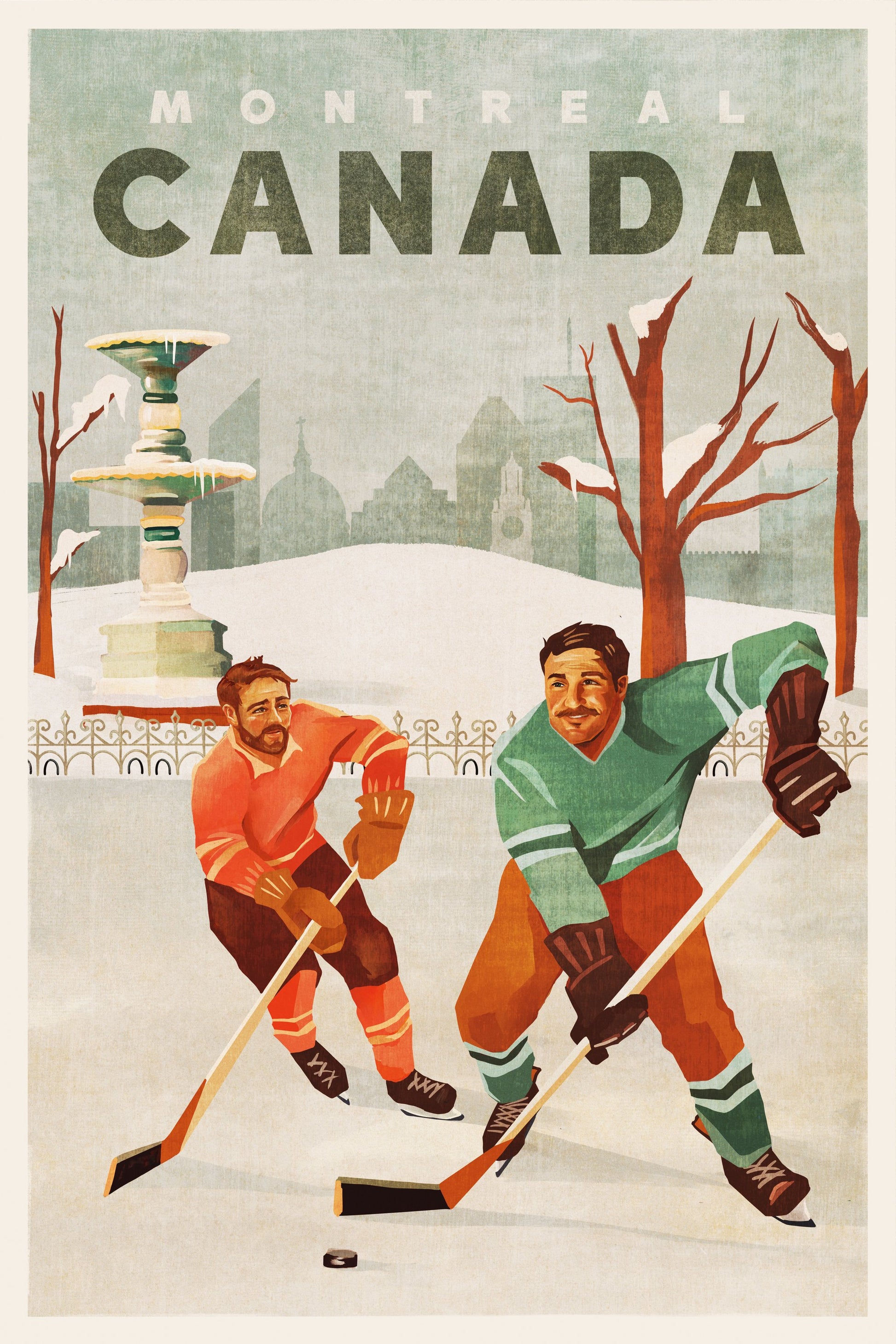 Montreal Canada Pond Hockey Guys - Poster / Art Print