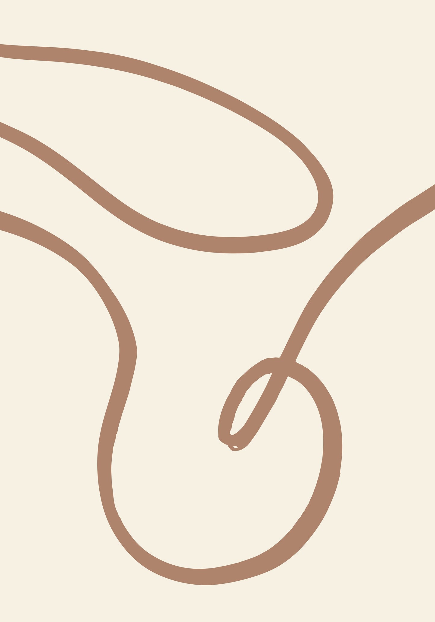 Abstract Lines Mocha 3 - Poster / Art Print