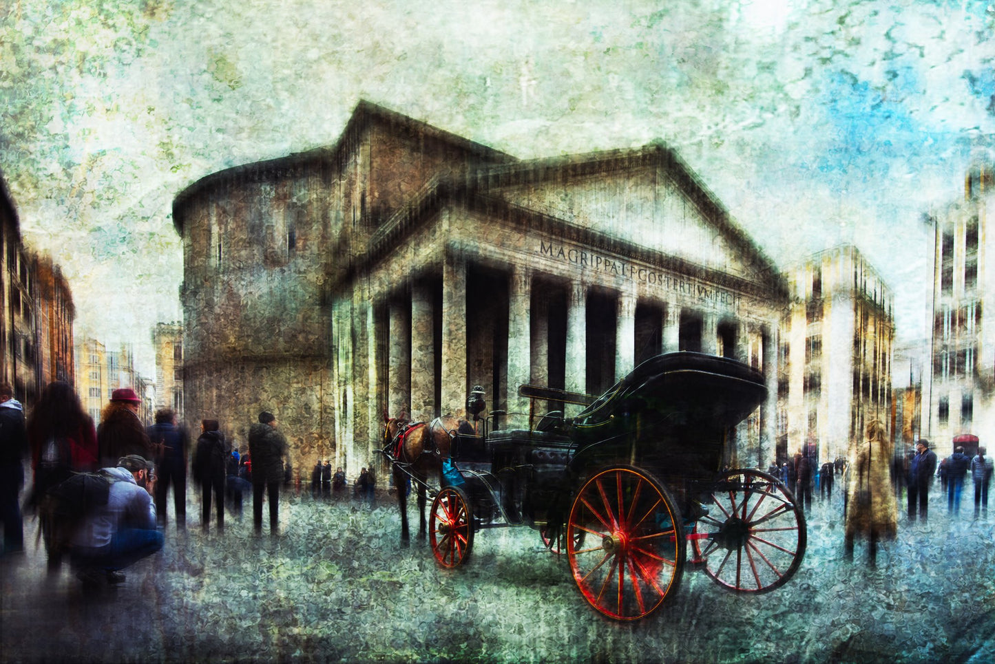 Carriage with horse - Poster / Art Print