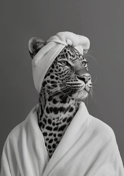 Lady Leopard Spa Day - Poster / Art Print