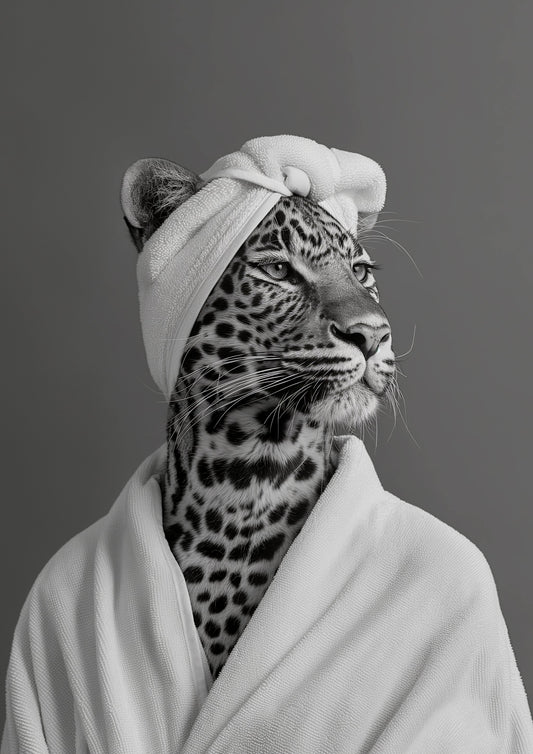 Lady Leopard Spa Day - Poster / Art Print