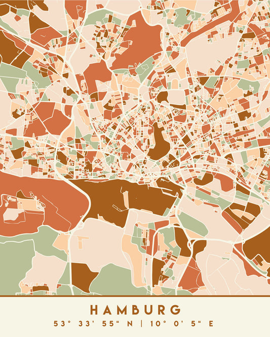 Black Maps Earth Tones 31 - Poster / Art Print