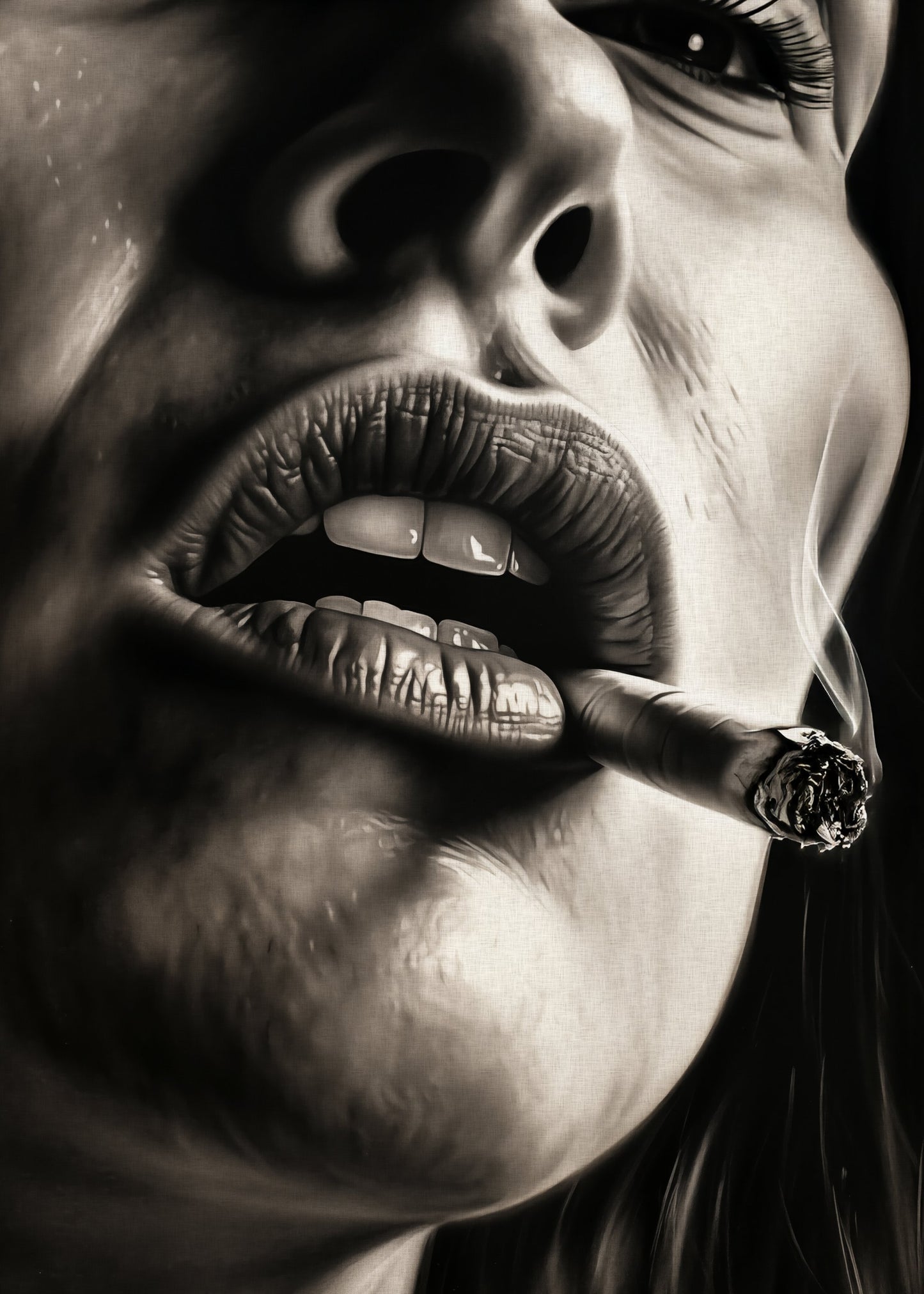 The Girl With the Burning Cigarette - Poster / Art Print