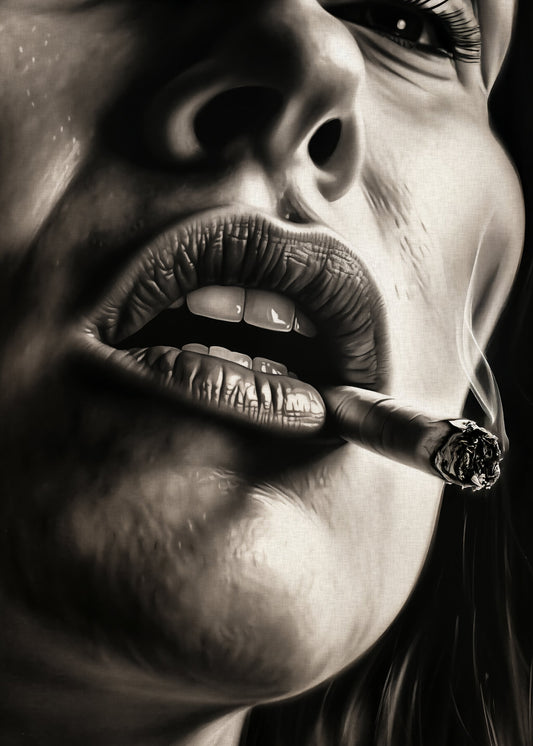 The Girl With the Burning Cigarette - Poster / Art Print