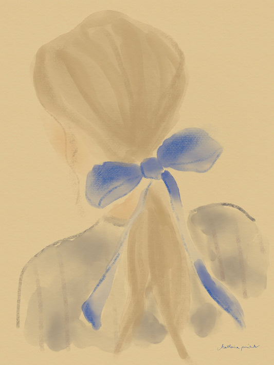 Blue Hair Ribbon - Poster / Art Print