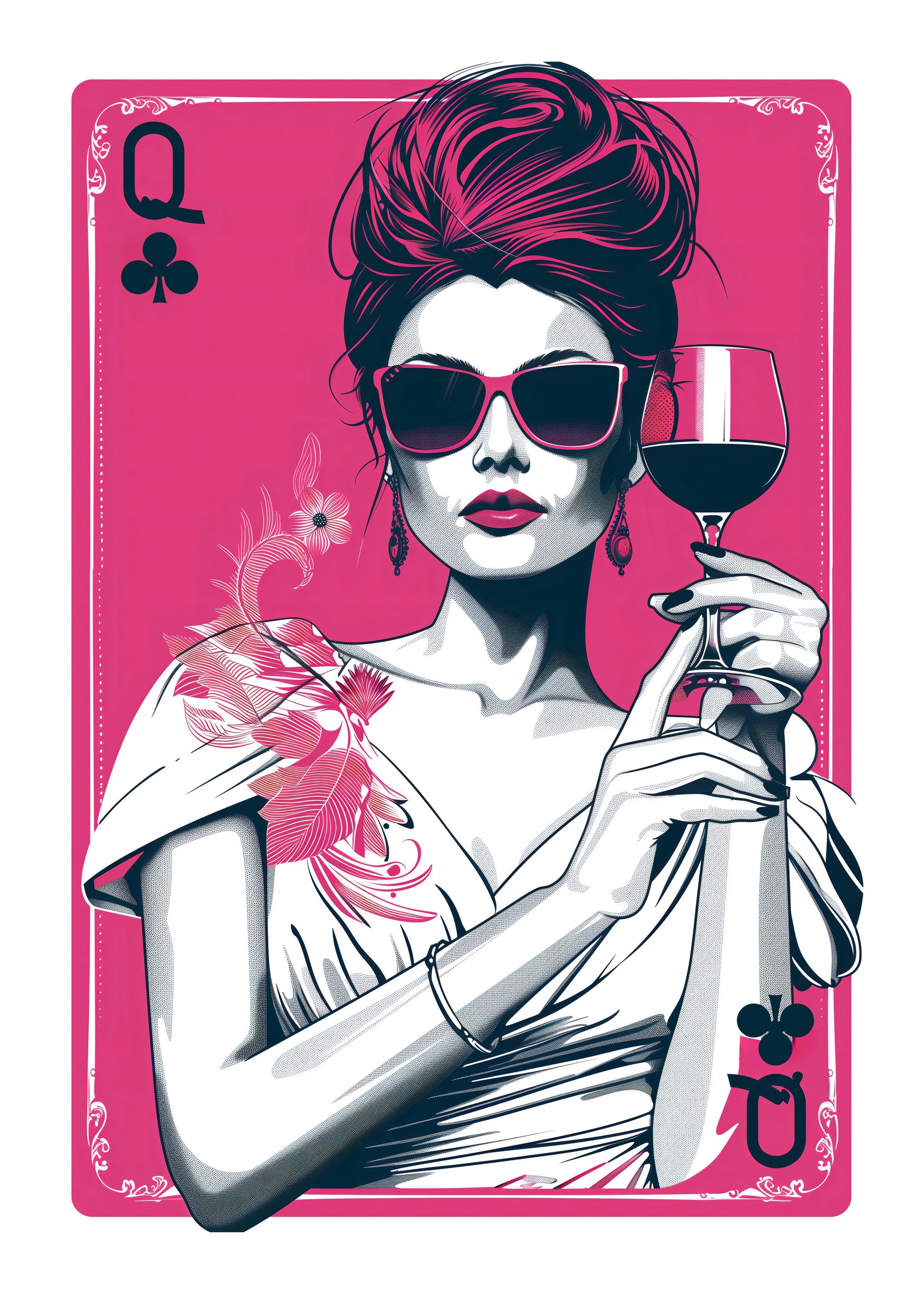 Queen of Clubs - Poster / Art Print