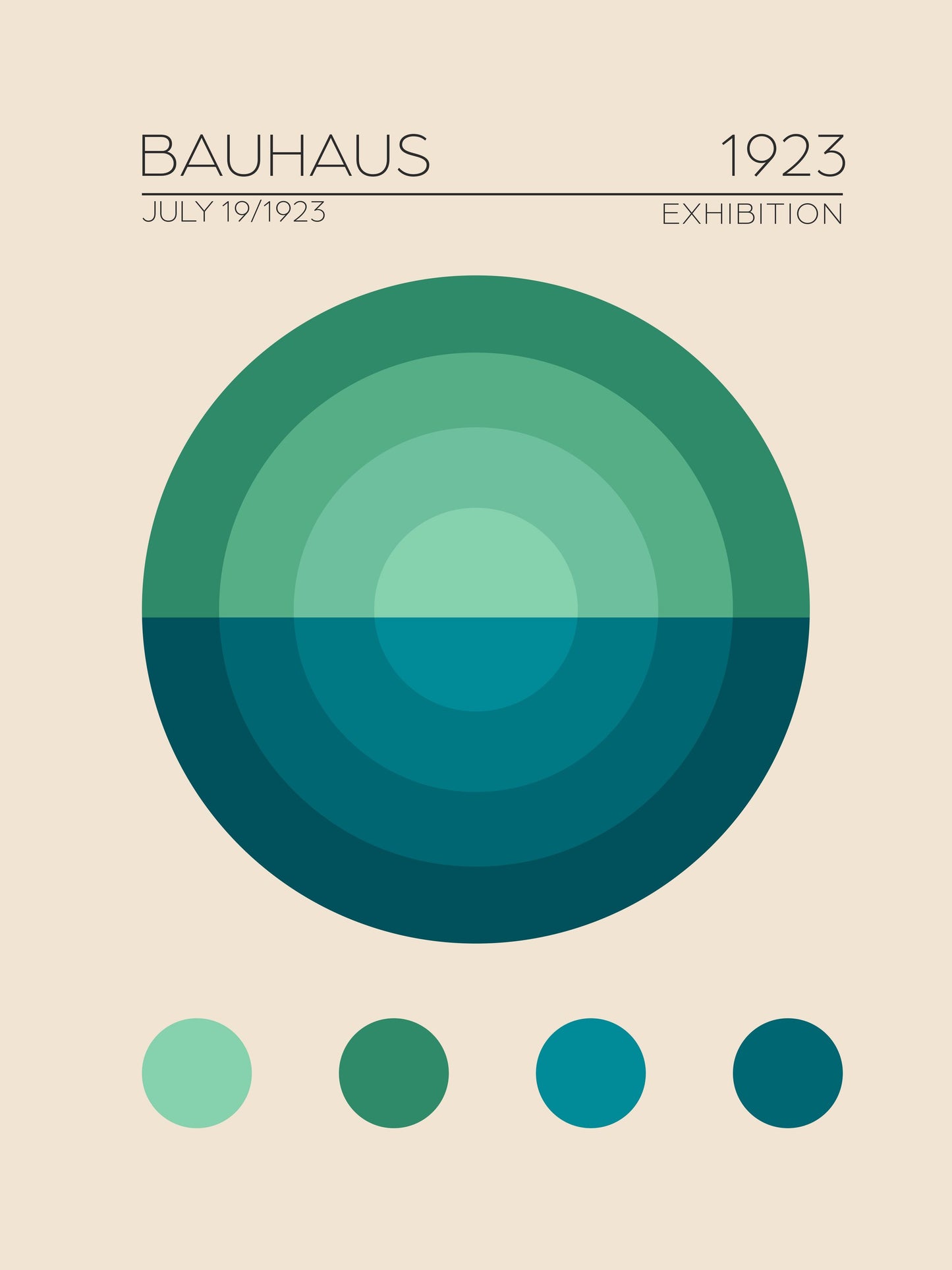 Bauhaus Mavi Daire - Poster / Art Print