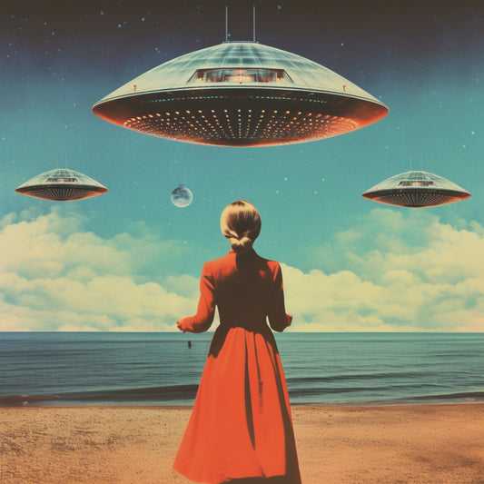 UFO Skies Collage Art - Poster / Art Print