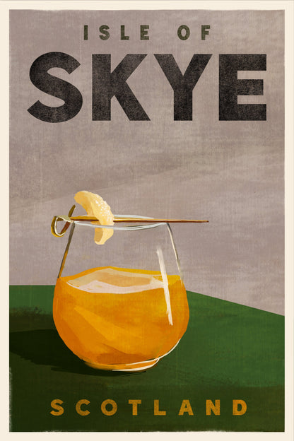 Isle Of Skye Scotland Scotch Cocktail Travel Poster - Poster / Art Print
