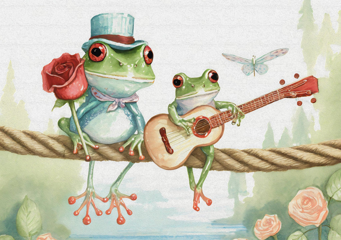 Frogs on a rope - Poster / Art Print