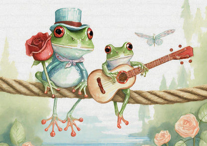 Frogs on a rope - Poster / Art Print